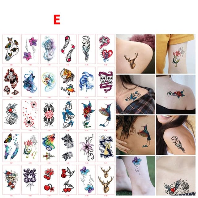 30pcs/set Tattoo For Woman Hands Arm Body Waterproof Temporary Tattoos