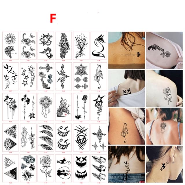 30pcs/set Tattoo For Woman Hands Arm Body Waterproof Temporary Tattoos