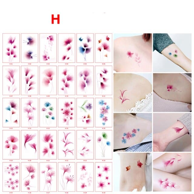 30pcs/set Tattoo For Woman Hands Arm Body Waterproof Temporary Tattoos