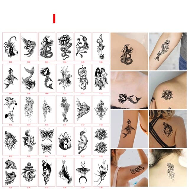 30pcs/set Tattoo For Woman Hands Arm Body Waterproof Temporary Tattoos