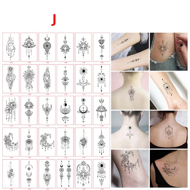 30pcs/set Tattoo For Woman Hands Arm Body Waterproof Temporary Tattoos