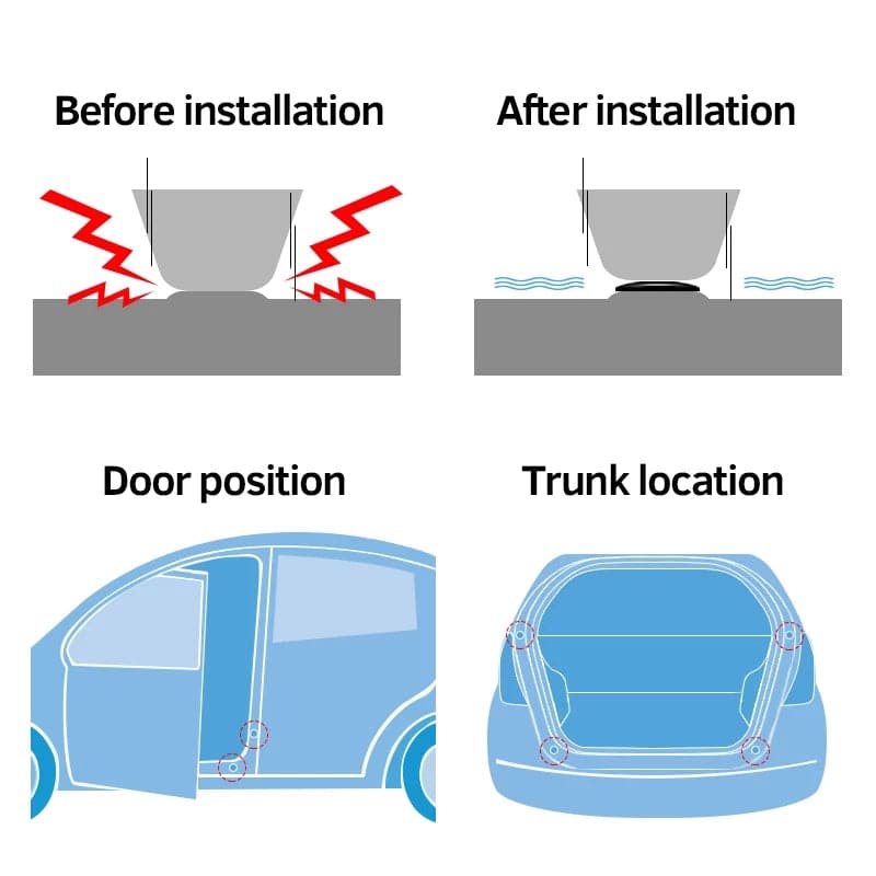 Car Logo Door Shock Stickers Silent Gasket With Trunk Sound Insulation Pad Shockproof Thickening Cushion Shock Absorbing Gasket