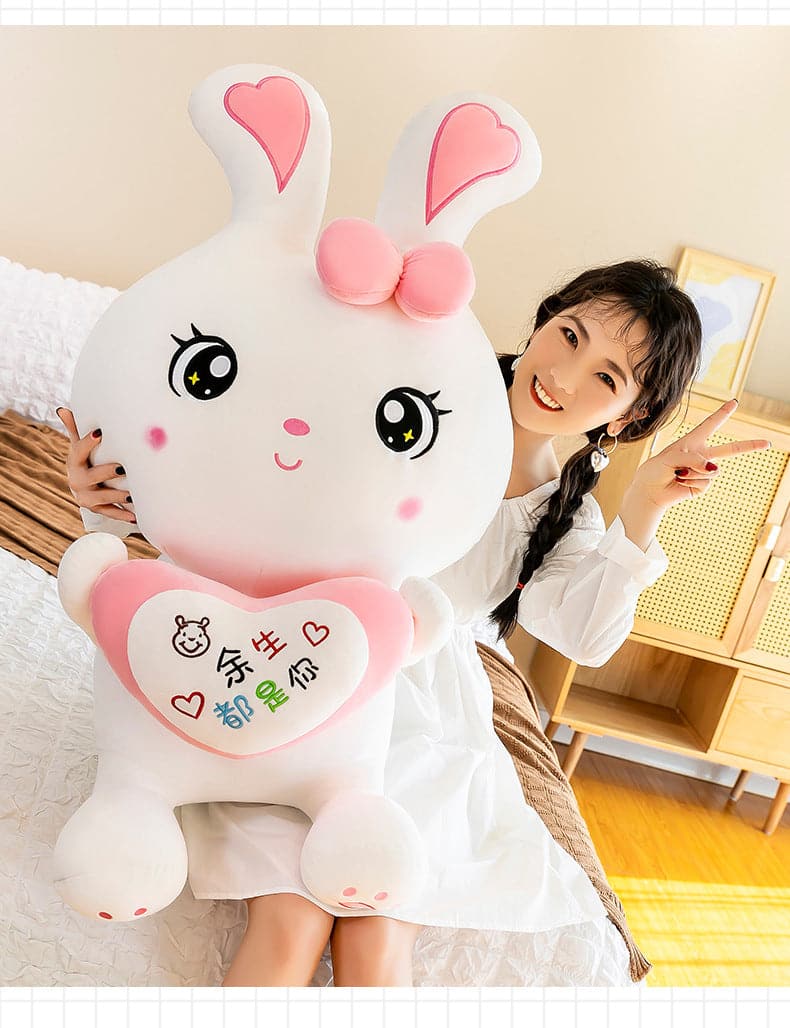 li Cartoon Cute Fruit Love Rabbit Doll Be You for The Rest of My Life Lovely Plush Filled Sofa Pillow Decoration