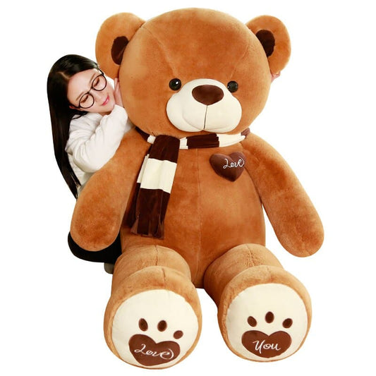 Cutre Huge Scarf Teddy Bear Stuffed Plush Toys Gift For Kids Girlfriend Birthday