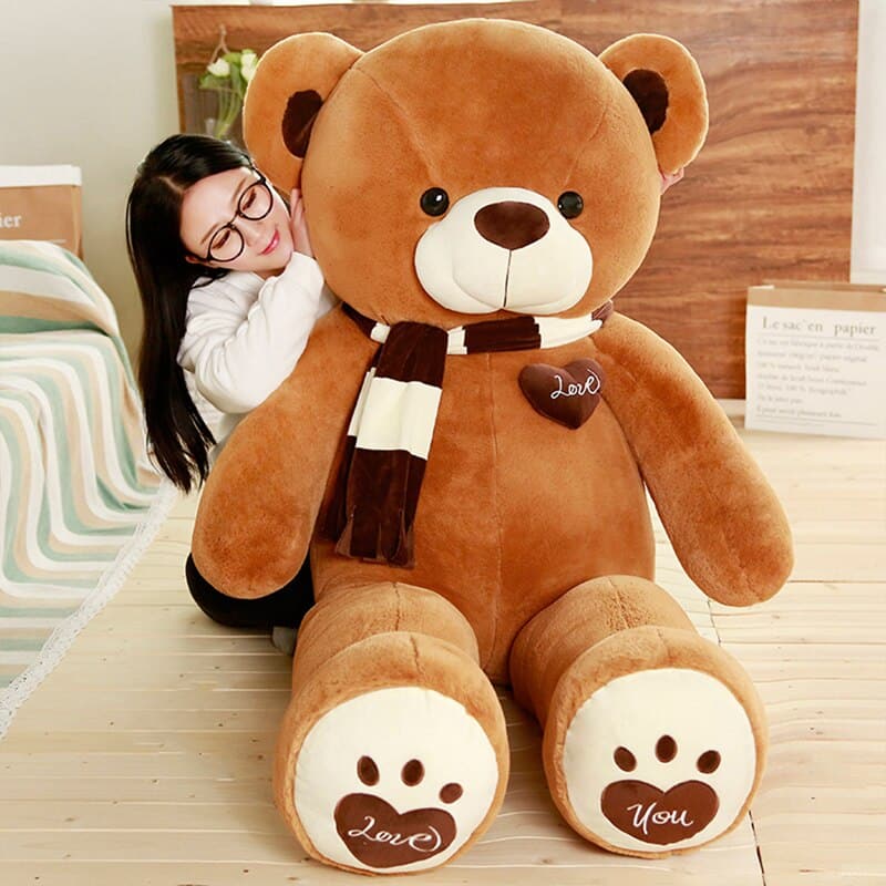 Cutre Huge Scarf Teddy Bear Stuffed Plush Toys Gift For Kids Girlfriend Birthday
