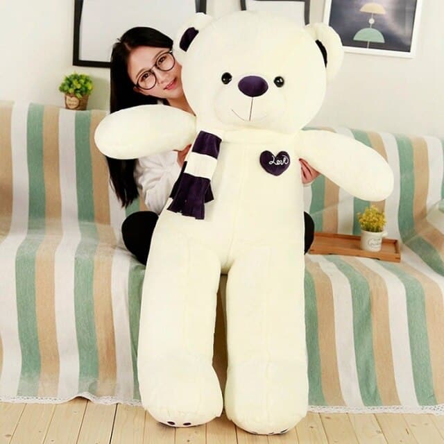 Cutre Huge Scarf Teddy Bear Stuffed Plush Toys Gift For Kids Girlfriend Birthday