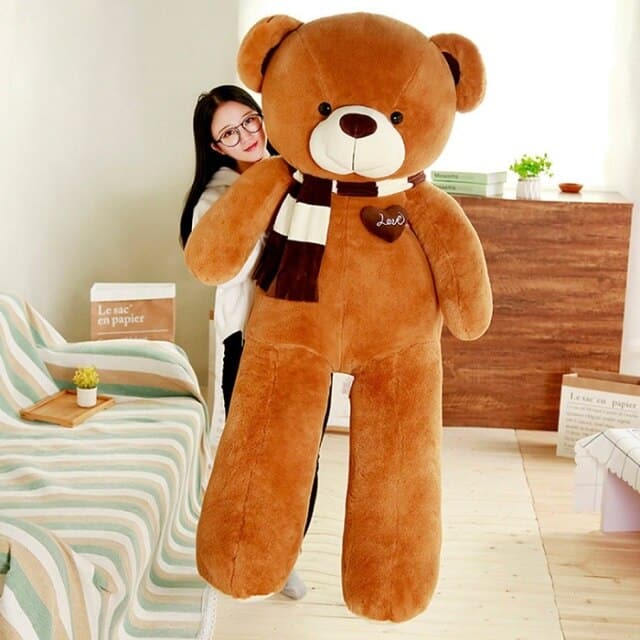 Cutre Huge Scarf Teddy Bear Stuffed Plush Toys Gift For Kids Girlfriend Birthday