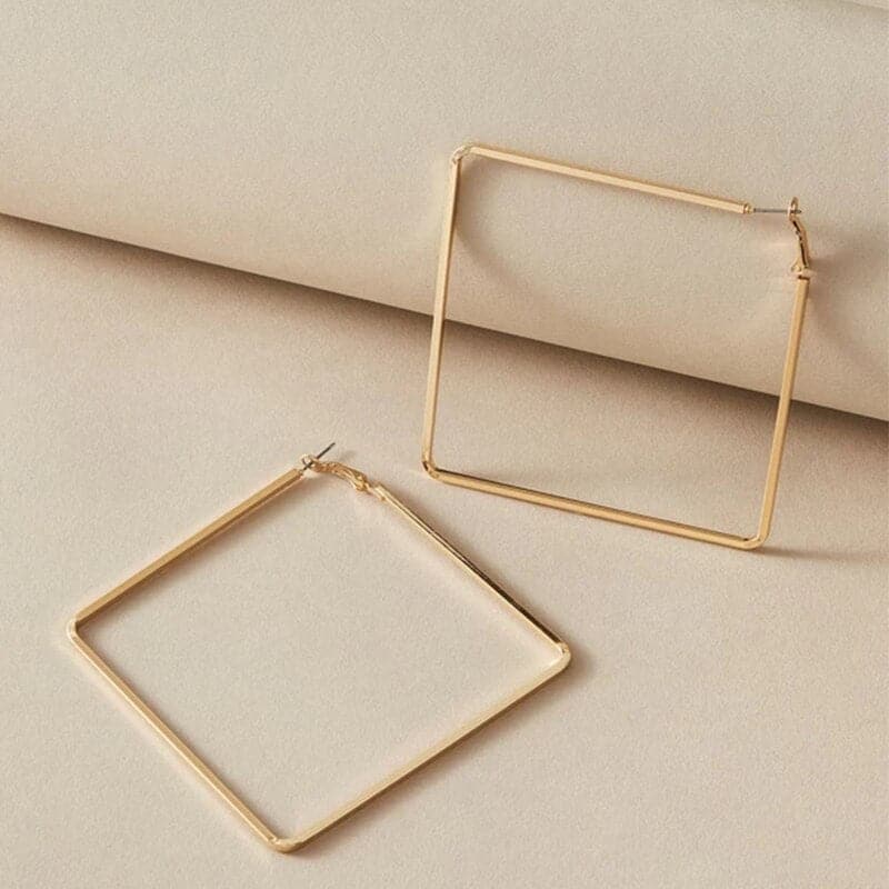 Simple Rectangular hollow Drop Earrings For Woman Big earrings Fashion Jewelry Gift