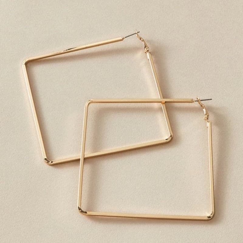 Simple Rectangular hollow Drop Earrings For Woman Big earrings Fashion Jewelry Gift