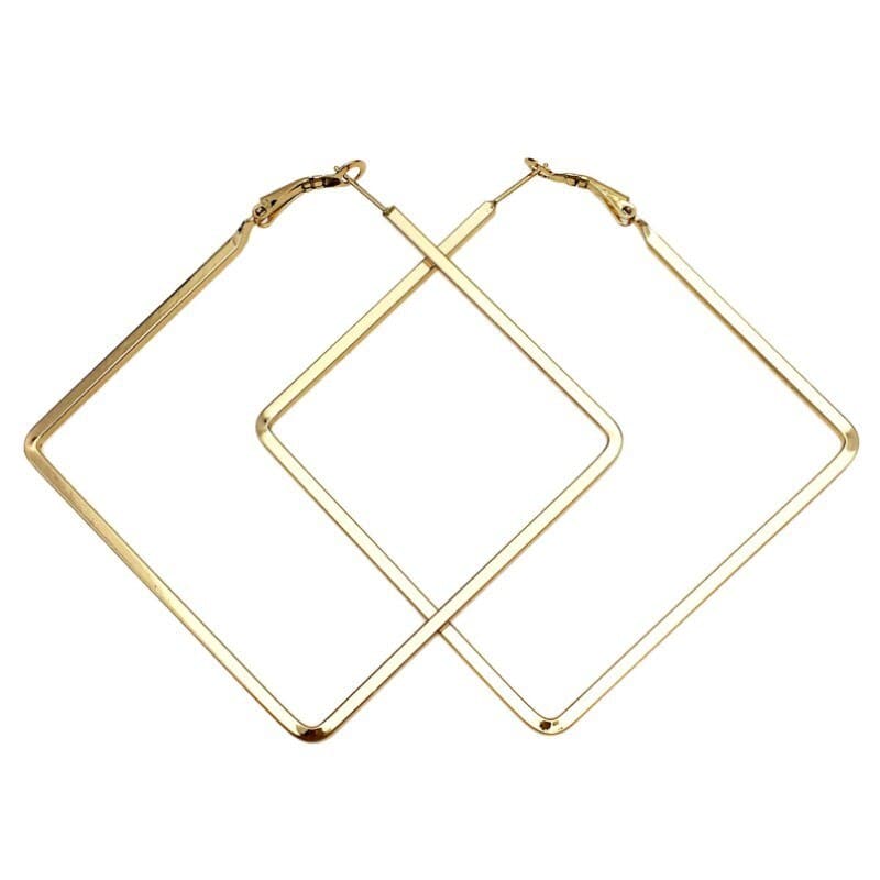 Simple Rectangular hollow Drop Earrings For Woman Big earrings Fashion Jewelry Gift