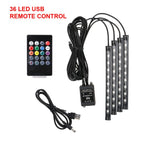 Automotive Interior Decorative Lights LED Car Foot Light 24/36/48 LED Atmosphere Lamp Ambient Lamp Remote Voice Control