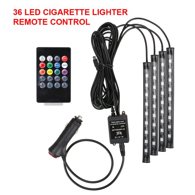 Automotive Interior Decorative Lights LED Car Foot Light 24/36/48 LED Atmosphere Lamp Ambient Lamp Remote Voice Control