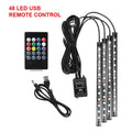Automotive Interior Decorative Lights LED Car Foot Light 24/36/48 LED Atmosphere Lamp Ambient Lamp Remote Voice Control