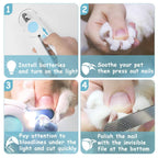 LED Pet Nail Clipper Scissors Professional Stainless Steel Nail Cutter Cat Claw Cutting Machine Puppy Kitten Beauty Scissors