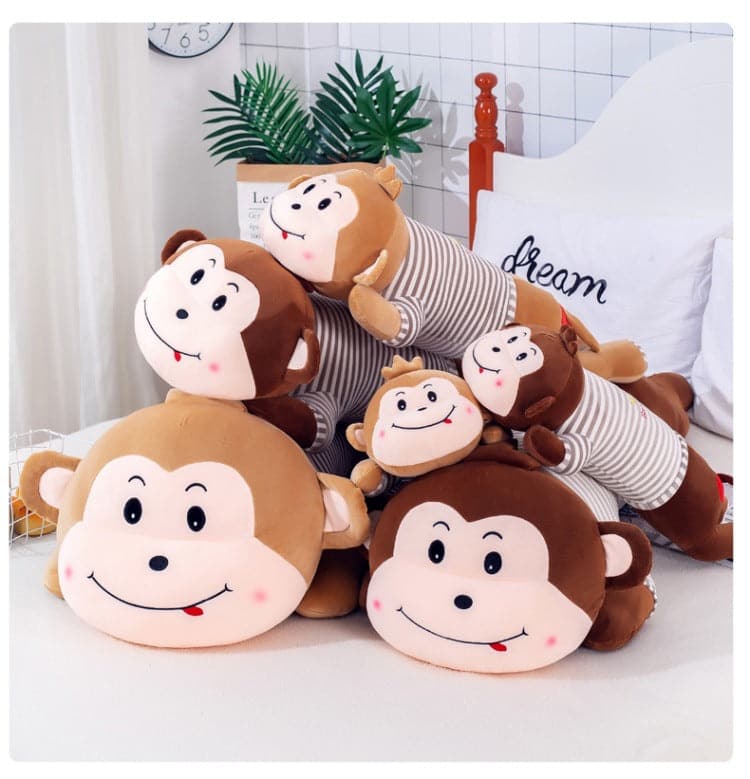 li Cute Large Hanging Hook and Loop Hand Monkey Plush Toys Stuffed Animal Knitted Boys Baby Doll Gift Presents