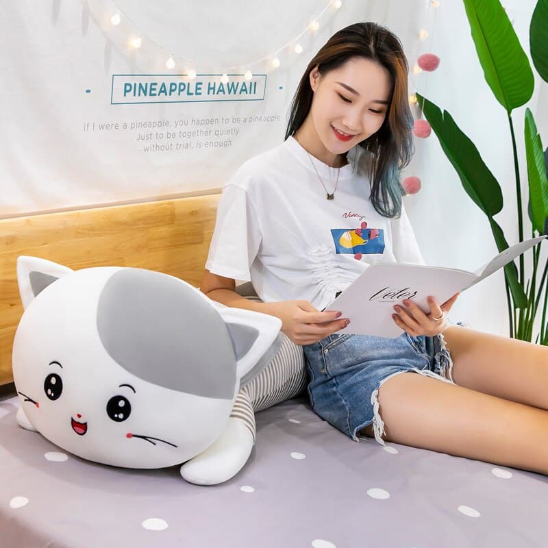li 50cm Long Cat Pillow Plush Toy Soft Stuffed Plush Animal Kids Gift Home Decor Girl Gift