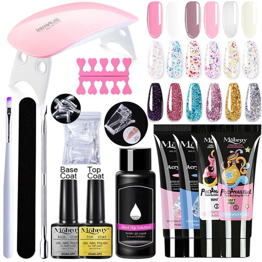 Polygels Poly Nail Gel Extension Nail Kit All For Manicure Set Acrylic Building LED Gel Polish For Nails Art Design