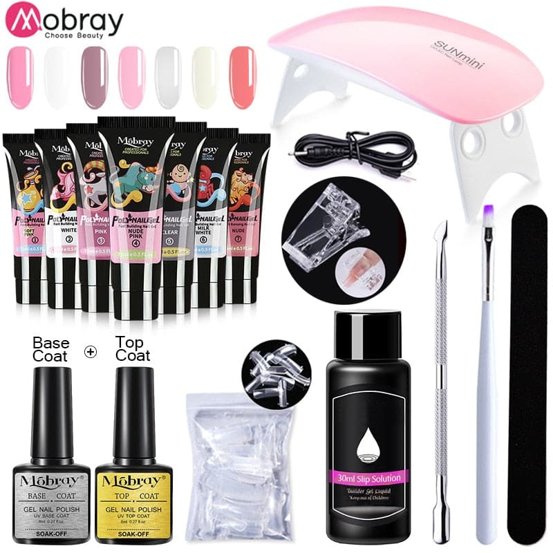 Polygels Poly Nail Gel Extension Nail Kit All For Manicure Set Acrylic Building LED Gel Polish For Nails Art Design