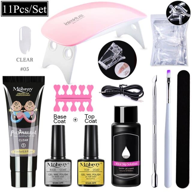 Polygels Poly Nail Gel Extension Nail Kit All For Manicure Set Acrylic Building LED Gel Polish For Nails Art Design