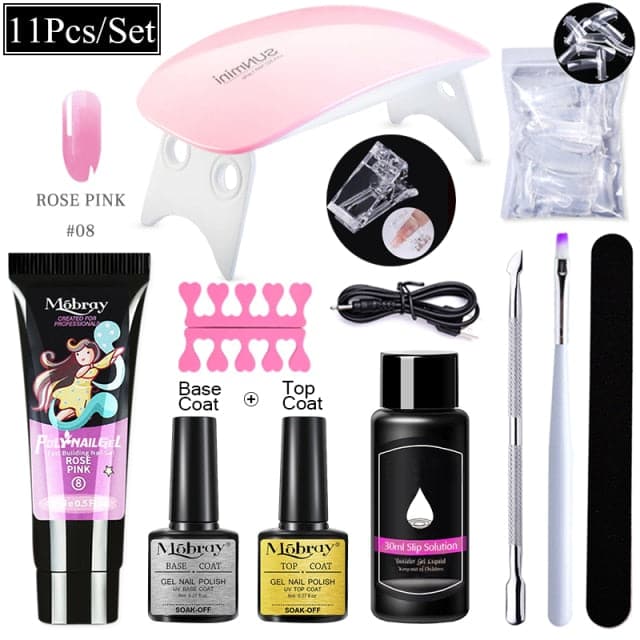 Polygels Poly Nail Gel Extension Nail Kit All For Manicure Set Acrylic Building LED Gel Polish For Nails Art Design