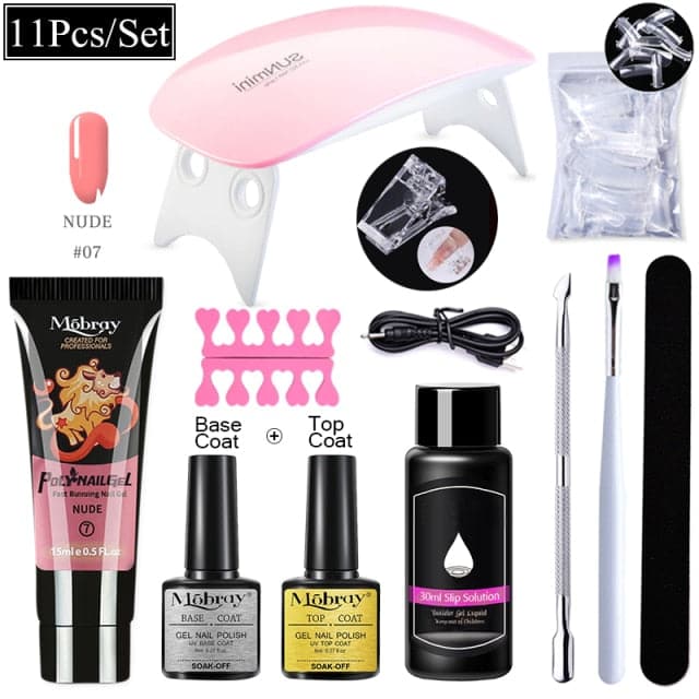 Polygels Poly Nail Gel Extension Nail Kit All For Manicure Set Acrylic Building LED Gel Polish For Nails Art Design