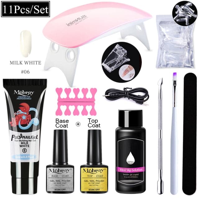 Polygels Poly Nail Gel Extension Nail Kit All For Manicure Set Acrylic Building LED Gel Polish For Nails Art Design