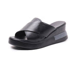 li Wedge Shoes for Women Sandals Solid Color Open Toe High Heels Casual Ladies Buckle Strap Fashion Female Sandalias Mujer