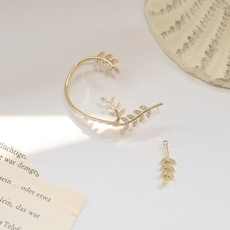 New Trendy Super Fairy Leaves Ear Bones Earring For Women Star Clip Single Tassel Earrings Party Accessories Best Gift