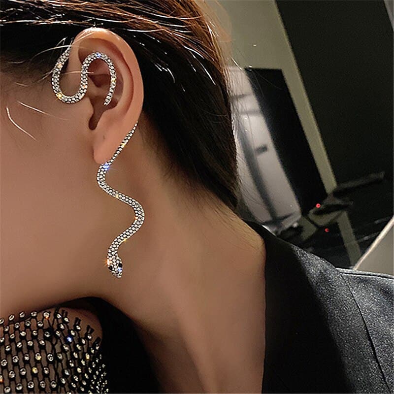 Snake Earrings for Women Diablo-Style Retro Style Around the Ears Pierced Ear Hanging Without Wild Exaggeration Prom Jewelry