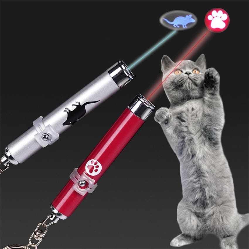 Funny Pet LED Laser Toy Cat Laser Toy Cat Pointer Light Pen Interactive Toy With Bright Animation Mouse Shadow Small Animal Toys