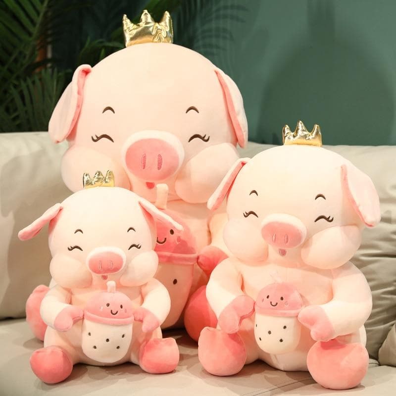 li Kawaii Milk Tea Cup Angel Pig Plush Toy Plush Pillow Stuffed Plush Animal Girl Gifts Toys for Children Home Decor