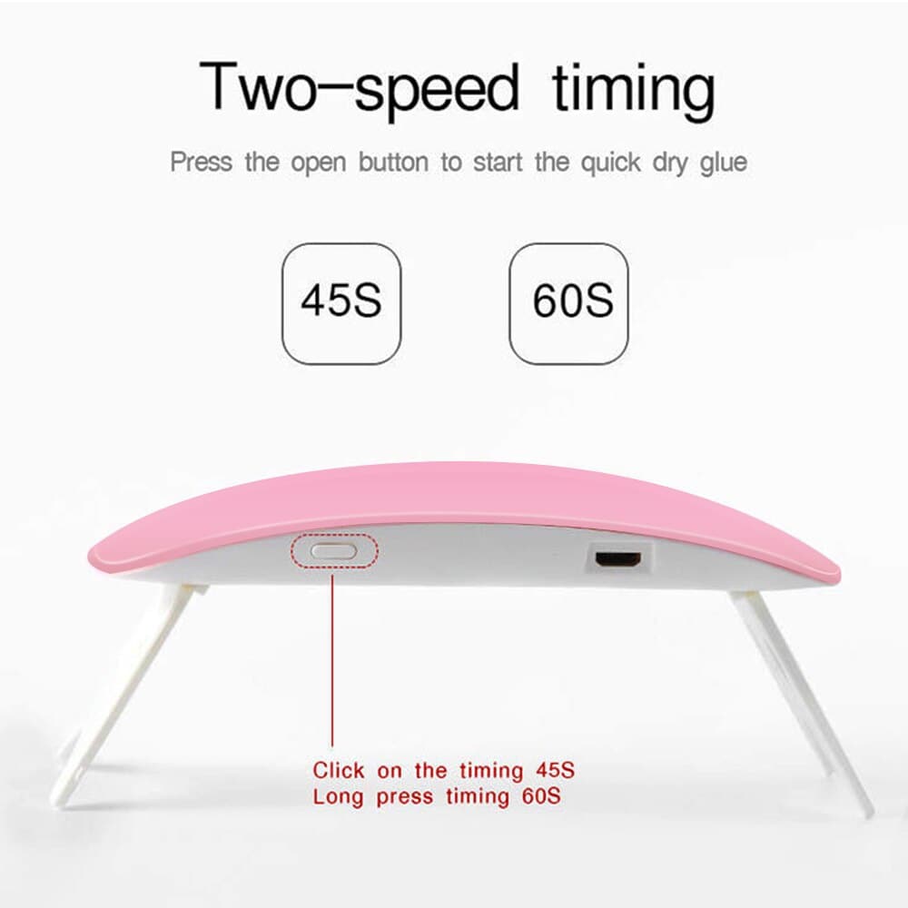 UV LED Lamp Nail Mini 6W Nail Drying Lamp Portable Nail Dryer With USB Cable Gel Nail Polish Dryer Tool