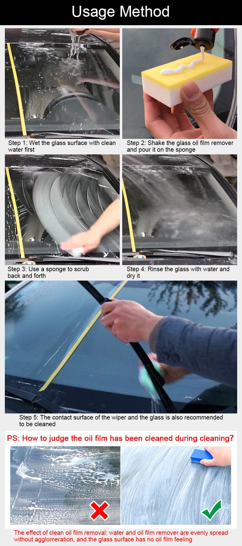 120ML Auto Car Front Windshield Cleaning Paste Oil Film Remover Cleaner Automotive Glass Coating Agent Tools for Glass Universal