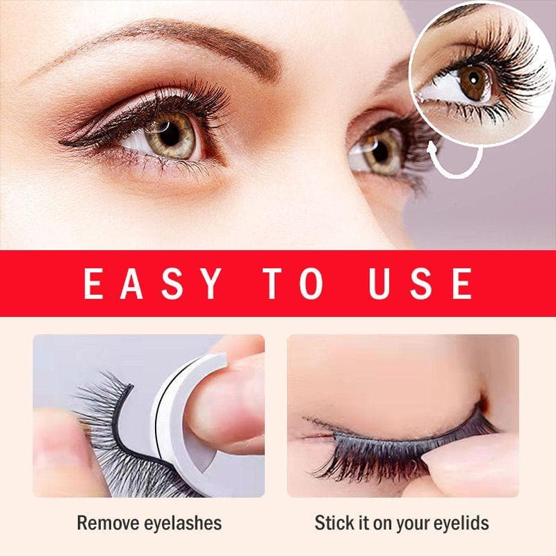 Reusable Self-Adhesive Eyelashes Natural Multiple Reversible Glue-free Self-adhesive Pairs of False Eyelashes