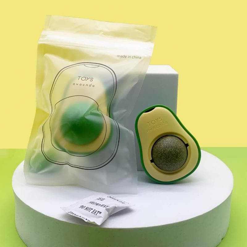 Pet Toy Spin Mint Ball Avocado Catnip Ball Cat Self-hey Clean Teeth Edible Toy