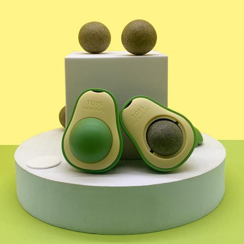 Pet Toy Spin Mint Ball Avocado Catnip Ball Cat Self-hey Clean Teeth Edible Toy