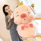 Cute Crown Pig Stuffed Toy Pillow Doll Home Decor