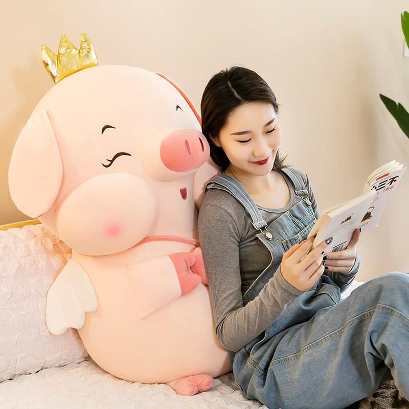 Cute Crown Pig Stuffed Toy Pillow Doll Home Decor
