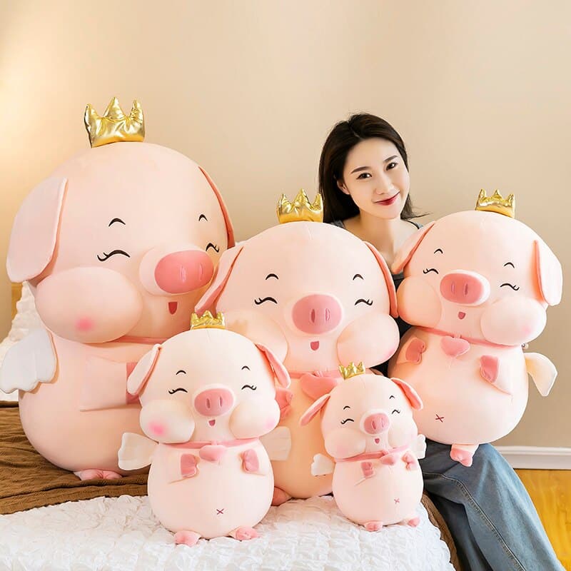 Cute Crown Pig Stuffed Toy Pillow Doll Home Decor