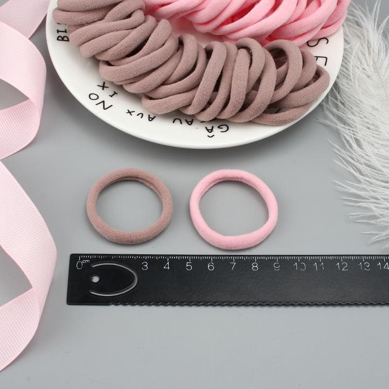 50pcs Girls Elastic Hair Band 4CM Seamless Ties Ponytail Holder Headwear Soft Rubber Children Women Hair Accessories Scrunchie