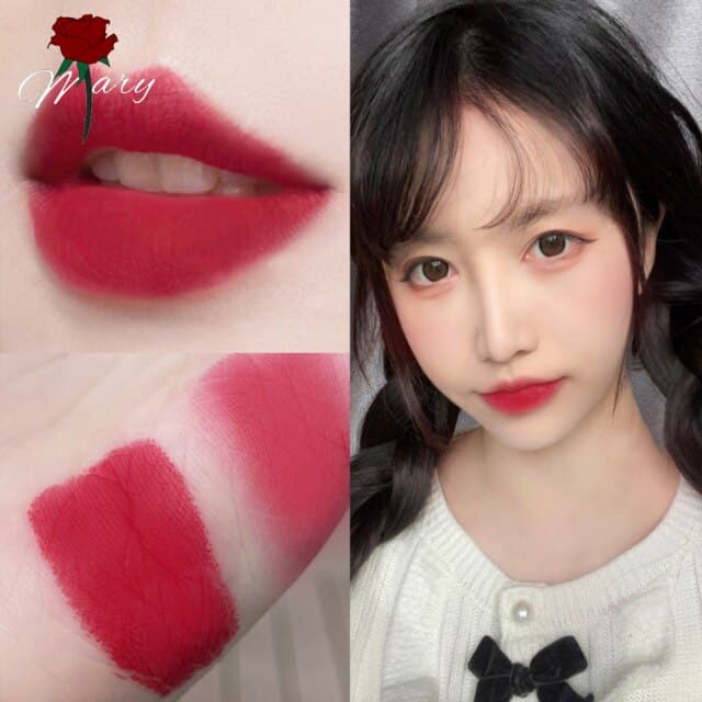 Rosemary 2 Colors Matte Lipstick Tubes Waterproof Long Lasting Red Lipstick Pigments Makeup Never Fade Away