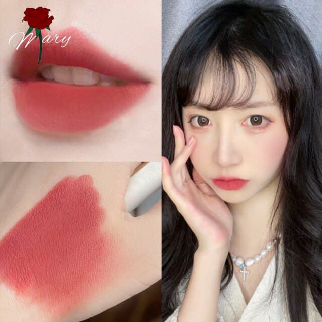 Rosemary 2 Colors Matte Lipstick Tubes Waterproof Long Lasting Red Lipstick Pigments Makeup Never Fade Away