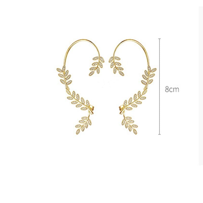 Fashion Leaf Surround Ear Stud Women's Earrings Ear Cuff Fine Sweet Ear Bones Clip for Women Bijoux Jewelry Drop-shipping