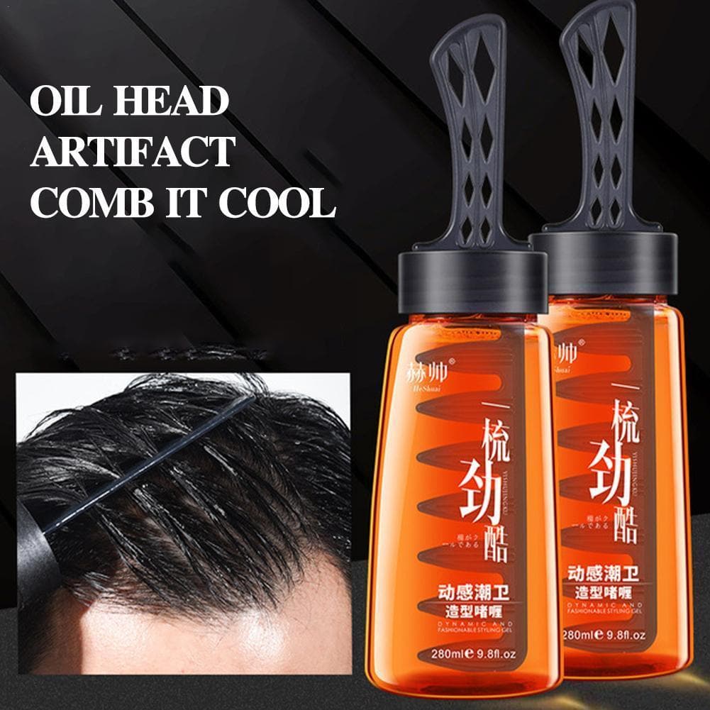 280ml Professional 2-In-1 Hair Wax Gel With Comb Long-Lasting Fluffy Tool Cream Pomade Salon Hair Hair Mud Gel