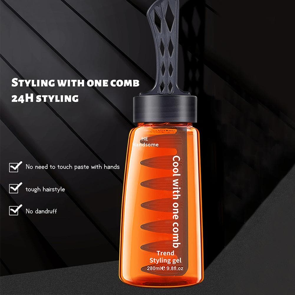 280ml Professional 2-In-1 Hair Wax Gel With Comb Long-Lasting Fluffy Tool Cream Pomade Salon Hair Hair Mud Gel