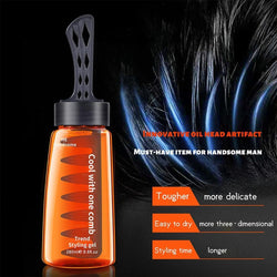 280ml Professional 2-In-1 Hair Wax Gel With Comb Long-Lasting Fluffy Tool Cream Pomade Salon Hair Hair Mud Gel