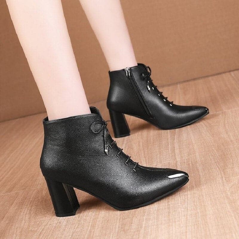 Fashion Bow Women'S Shoes With Heel Black Ankle Ladies Boots Wedge Sneakers Heeled Shoes