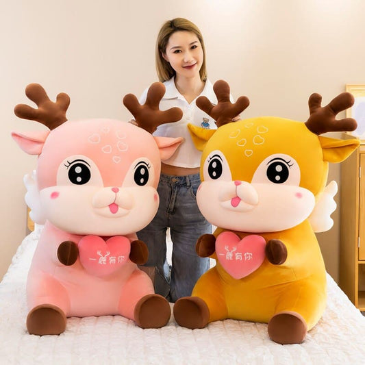 Cute Christmas Deer Anime Elk Pillow Hugs Soft Child Toys Stuffed Dolls