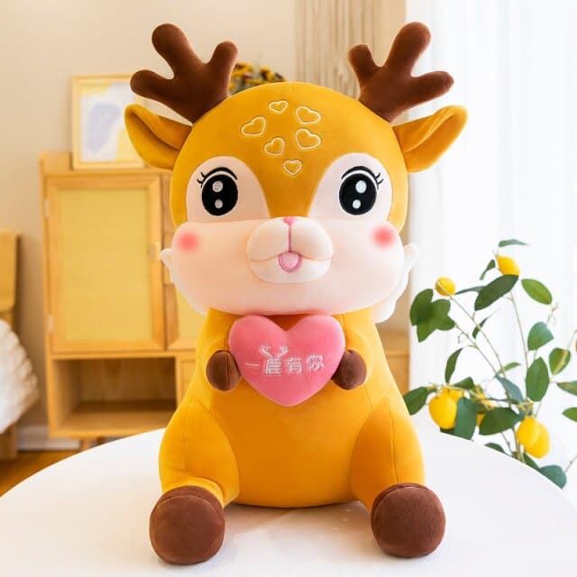 Cute Christmas Deer Anime Elk Pillow Hugs Soft Child Toys Stuffed Dolls