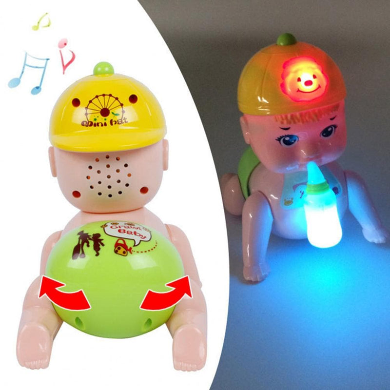 Crawling Toy with Feeding Bottle Intelligence Development Non-toxic Crawling Baby Doll Puzzle Toy for Toddlers Early Education